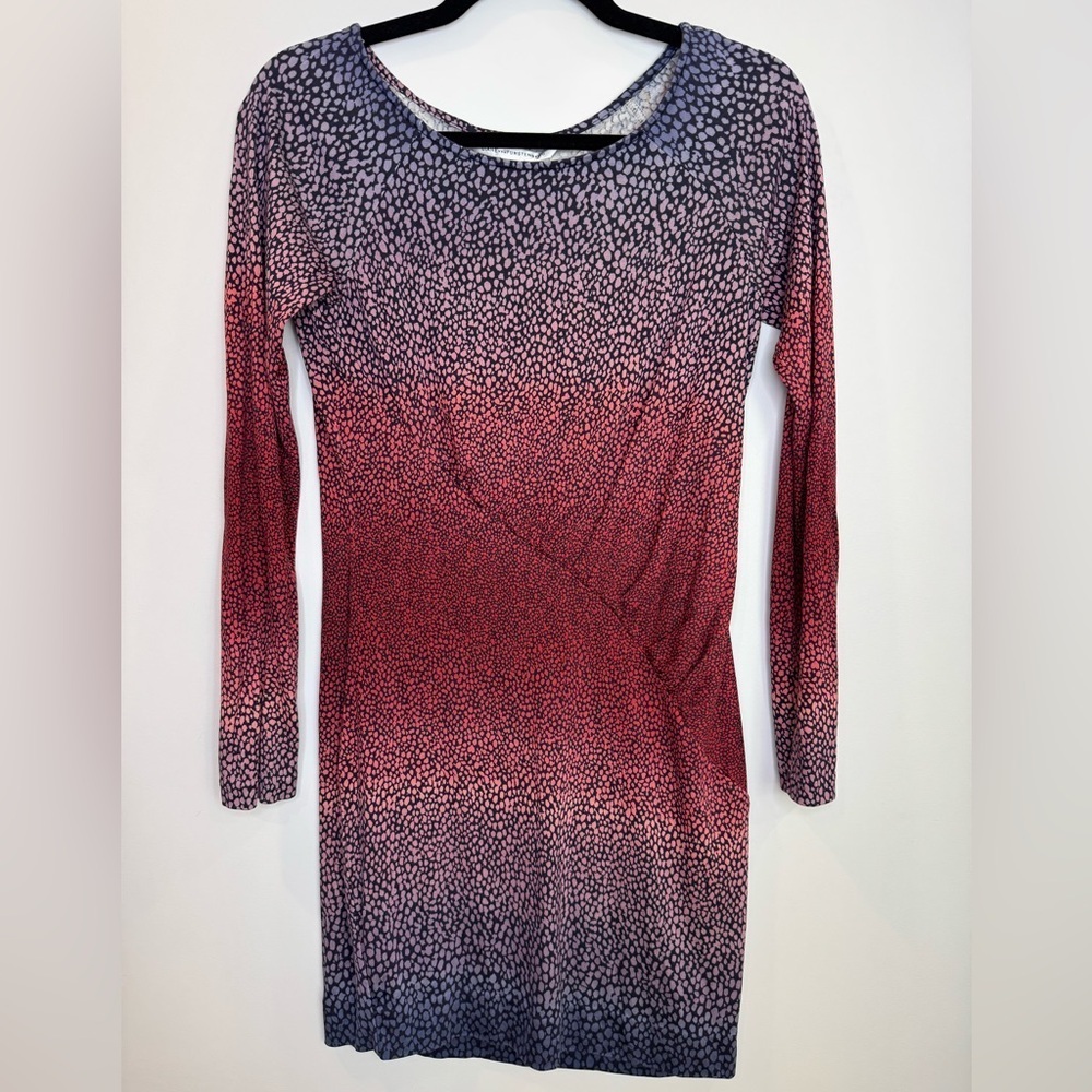 DVF Diane Von Furstenberg leopard silk Gradient Dress size 8
